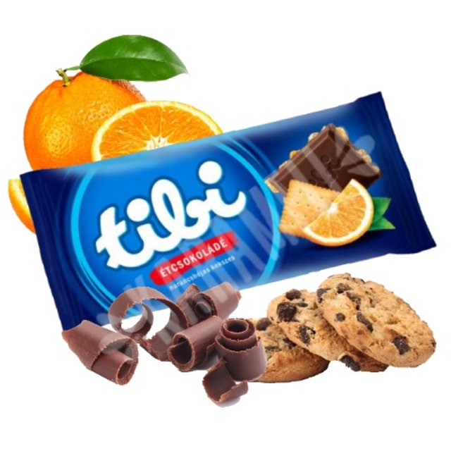 Chocolate Meio Amargo Tibi - Orange and Cookies - Importado Hungria