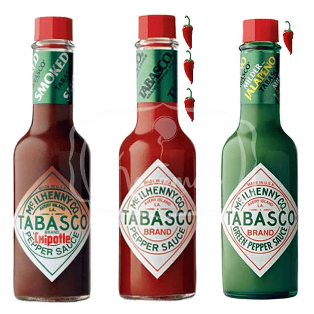 KIT 3 Tabascos - Pepper Sauce, Green Pepper Sauce e Chipotle