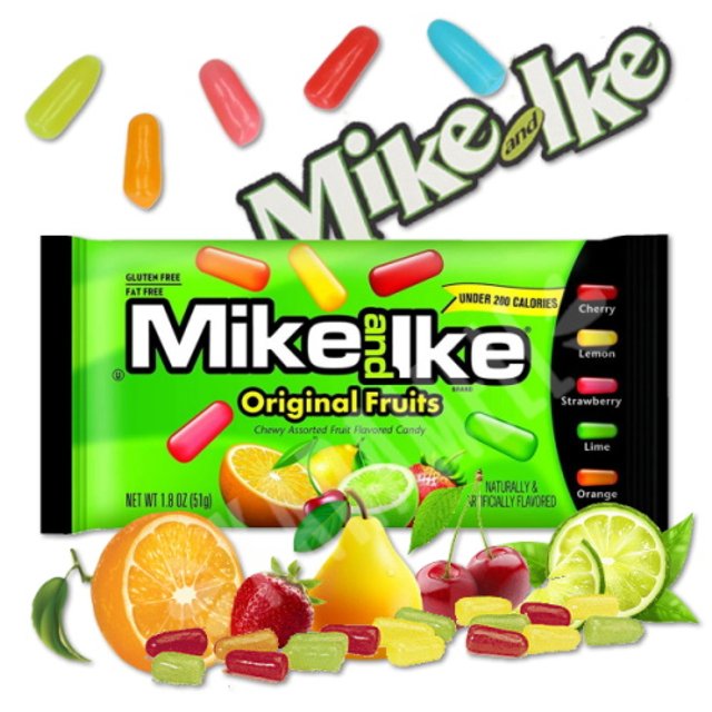 Balas Mike and Ike Original Fruits 51g - Importado EUA