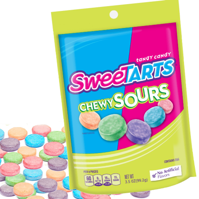 SweeTarts Chewy Sours - Balas Ácidas Sortidas - Importado - 99,2g