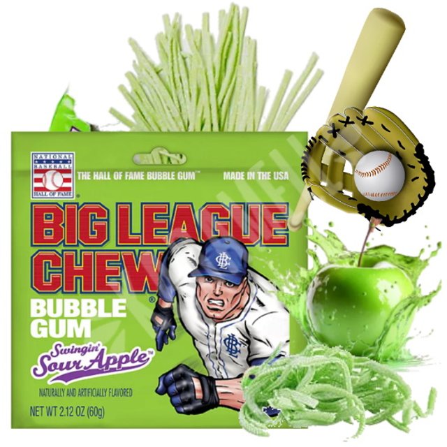  Big League Chew 2.12 OZ - 3 Pack (Swingin' Sour Apple