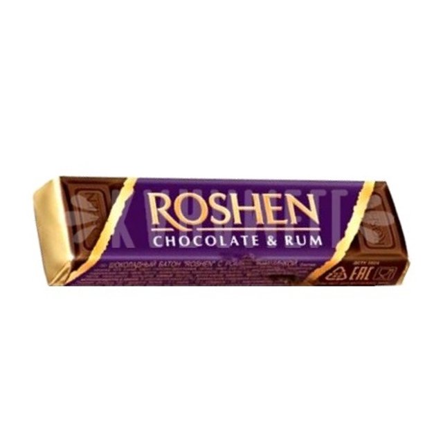 Chocolate Meio Amargo da Roshen com Recheio Rum - Importado da Hungria