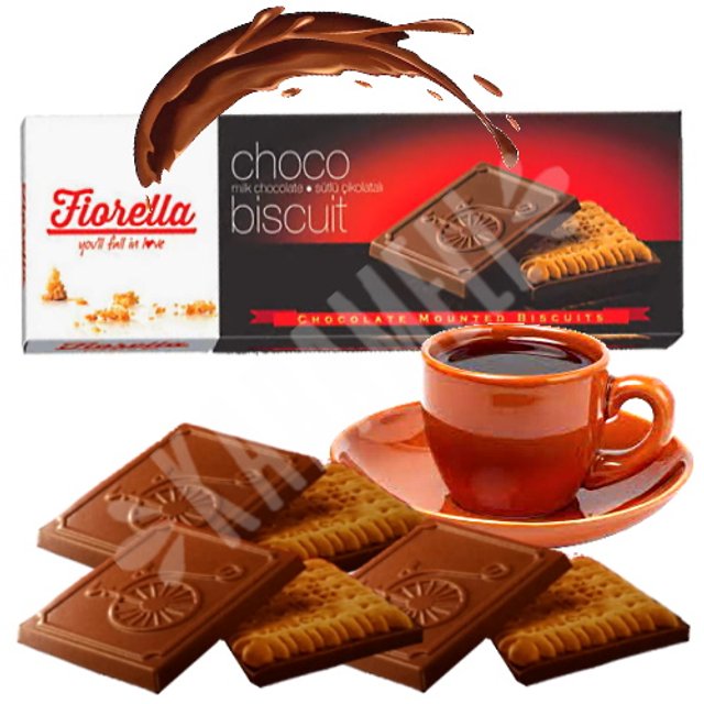 Biscoito Fiorella Choco Biscuit ao Leite - Importado Turquia