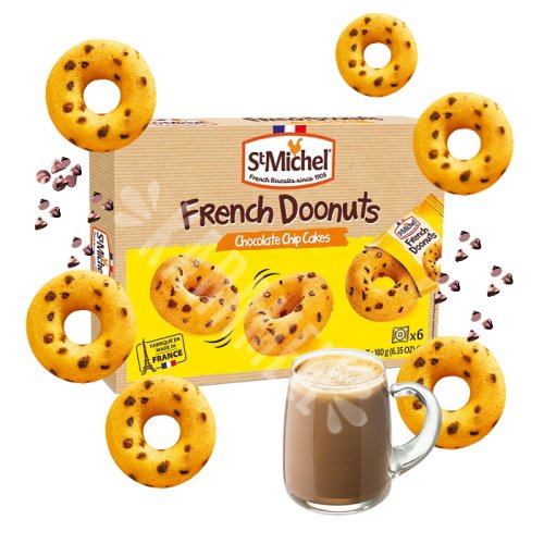 Biscoito French Donuts Chocolate Chip Cakes St Michel Franca Karamell Store