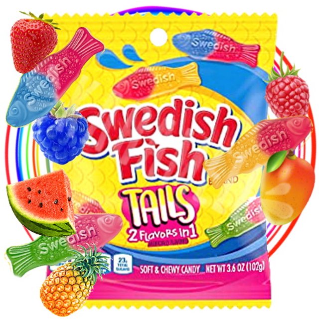 Mr Fancy Candy - Swedish Fish Tails 2 Flavors in 1 Soft & Chewy