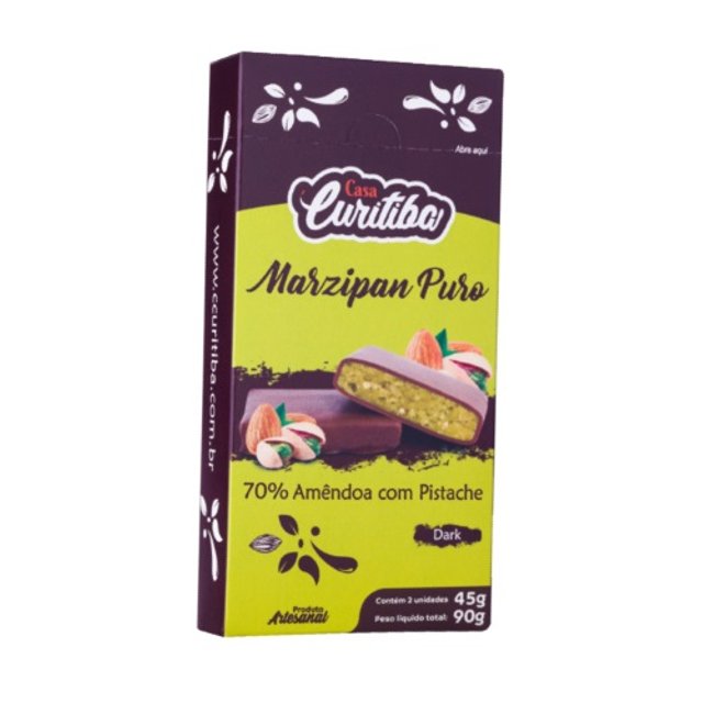 Chocolate Marzipan Dark 70% Amêndoa Pistache - ATACADO 12X