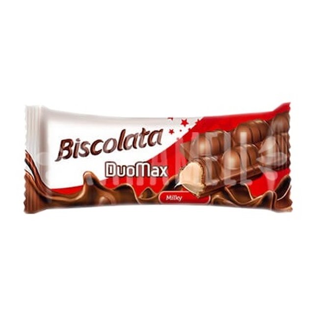 Biscoito Wafer Biscolata DuoMax - Chocolate e Creme Leite - Importado Turquia