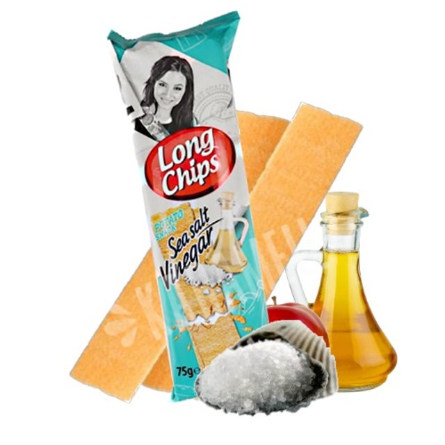 Snack de Batata Long Chips Frontera - Sabor Sea Salt Vinegar - Letônia