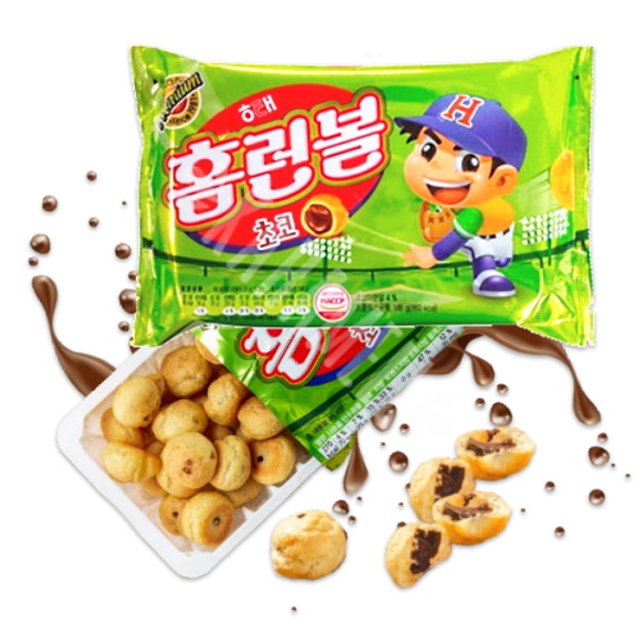Biscoito Home Run Ball Chocolate - Haitai - Importado Coreia