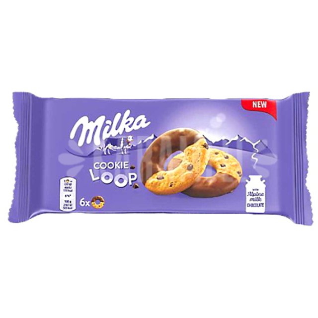 Biscoito Milka Cookie Loop Chocolate ao leite - Importado Polônia
