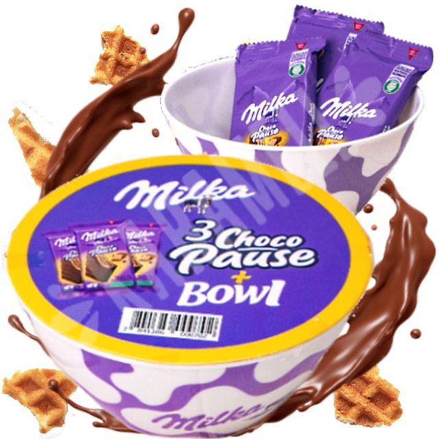 Chocolate Milka 3 Choco Pause + Bowl - Importado Uruguai