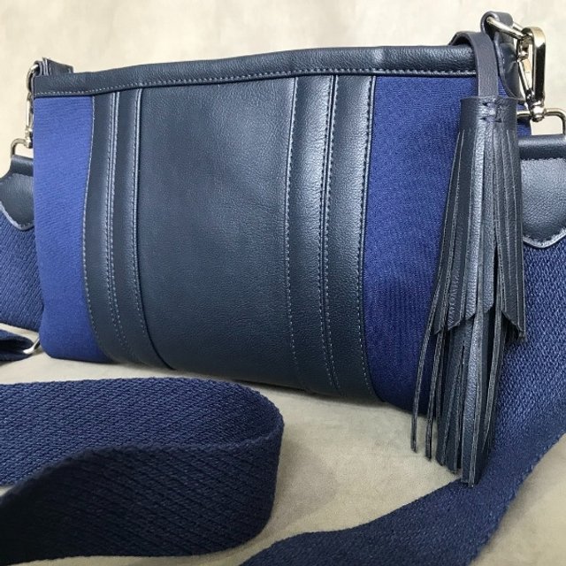 navy leather bolsa strap