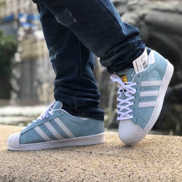 adidas superstar azul claro