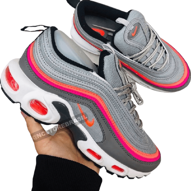 air max 97 cinza e rosa