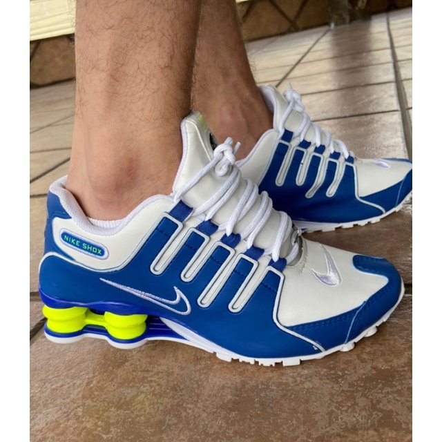 nike shox branco com verde limão