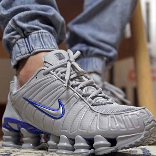 nike shox cinza azul