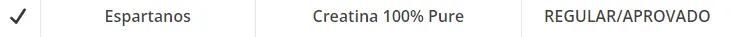 Creatina espartanos foi aprovada pela abenutri