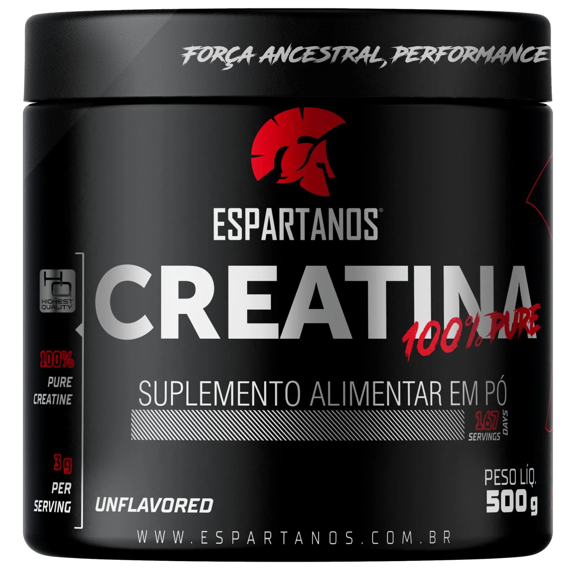 Creatina Monohidratada 100% Pura 500G - Espartanos - Aprovada Laudo ...