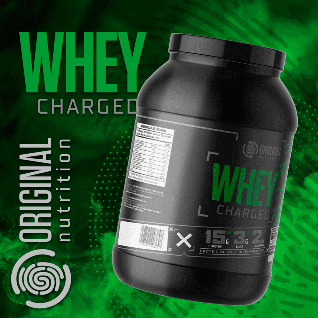 Kit 2x Whey Charged Original + Bcaa + Creatina + Shaker