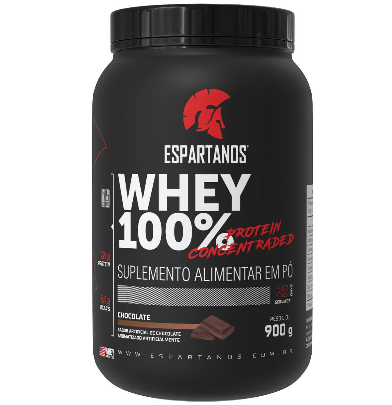 Whey Protein Concentrado 100% Pure 900g WPC 80 - Espartanos