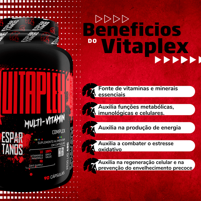 Multi-Vitamínico Vitaplex Multi-Vitamin Complex 90 Cáps - Espartanos