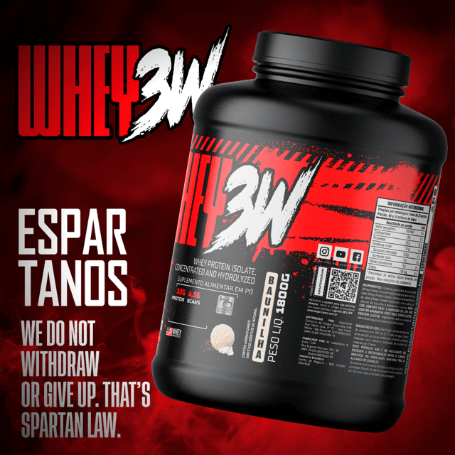 Kit 2x Whey Protein 3w 1,8kg Espartanos - Total 3,6kg 