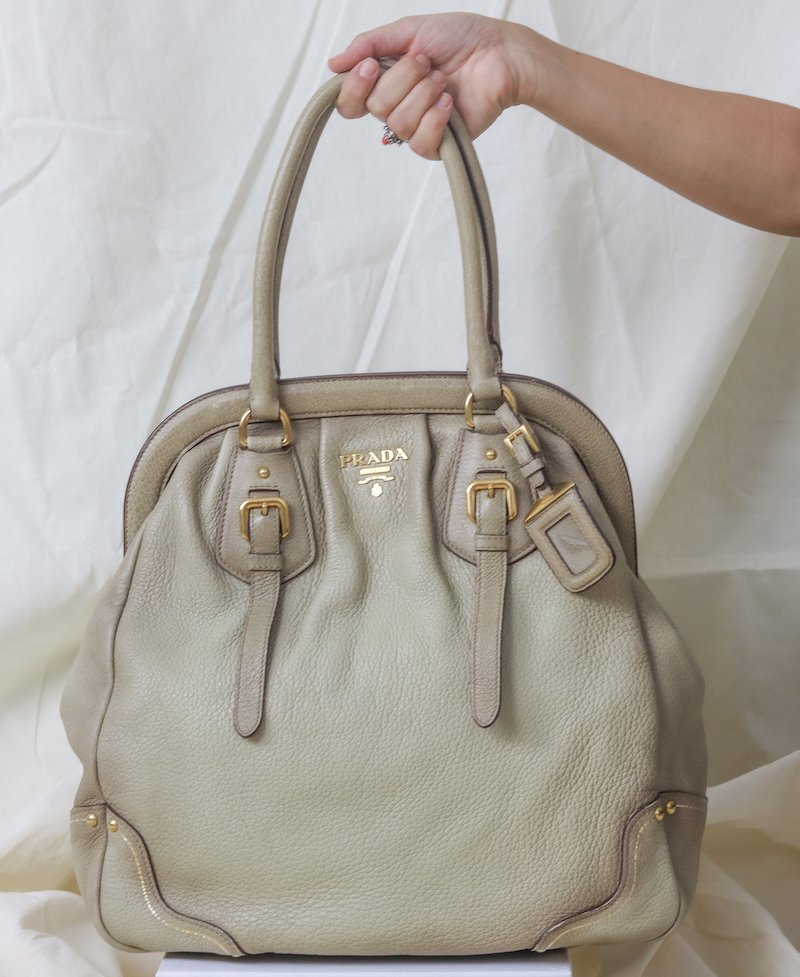vintage prada tote bolsa