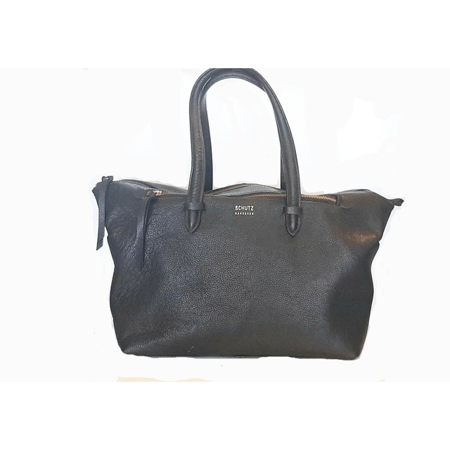 black leather holdall bolsa