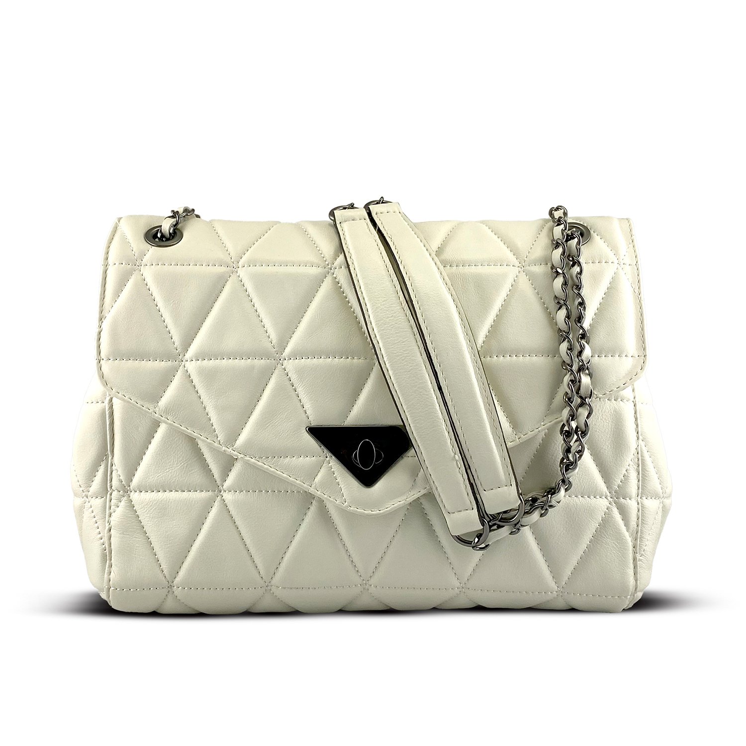 white quilted leather bolsa