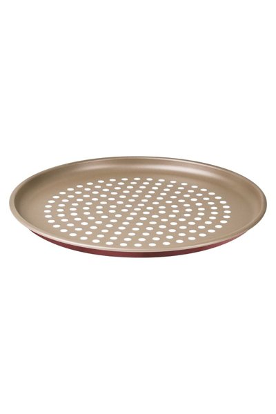 Assadeira Para Pizza Tramontina Brasil Vermelha em Alumínio Com Revestimento Antiaderente Perfurada 30 cm