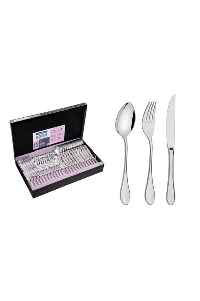 Faqueiro Tramontina Italy em Aço Inox Com Facas Para Churrasco Forjadas 6Mm Acabamento Alto Brilho 72 Peças