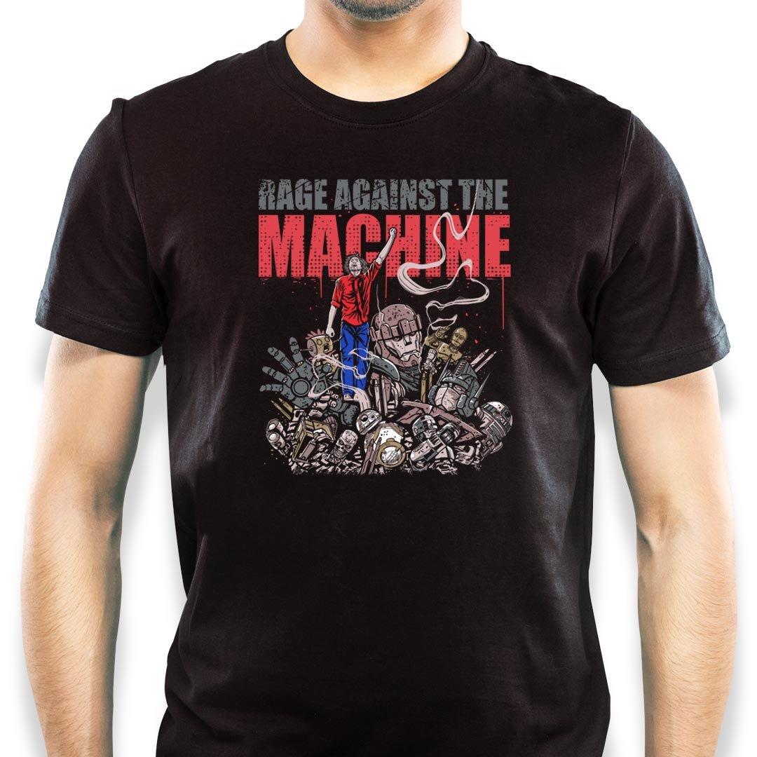 Camiseta Rock Rage Against The Machine Tamanho Adulto Com Mangas Curtas Na Cor Preta Premium