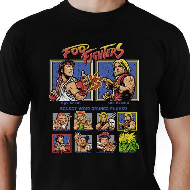stripe Horror Middle Camiseta rock Foo Fighters Street Fighter tamanho adulto com mangas curtas na cor preta Premium | Roquenrou stripe Horror Middle Camiseta rock Foo Fighters Street Fighter tamanho adulto com mangas curtas na cor preta Premium | Roquenrou