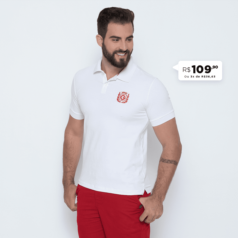 CAMISA POLO GARANTIDO BRANCA