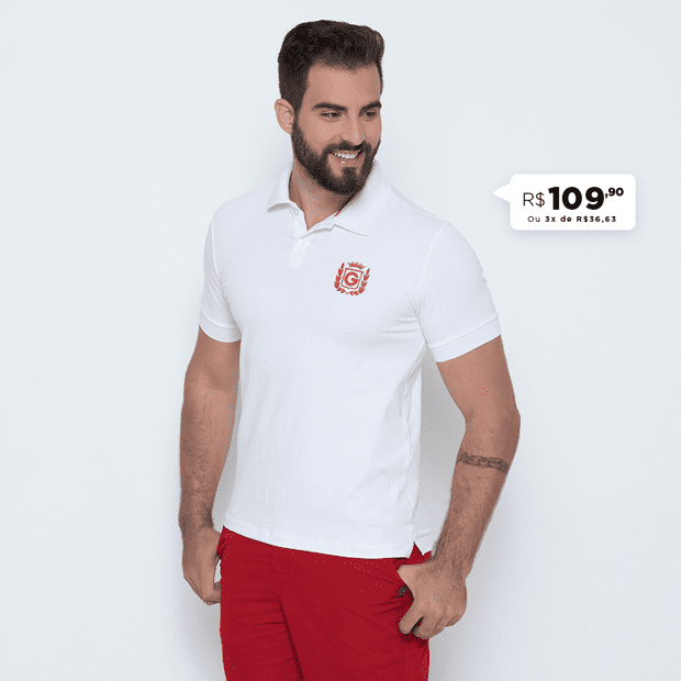 CAMISA POLO GARANTIDO BRANCA