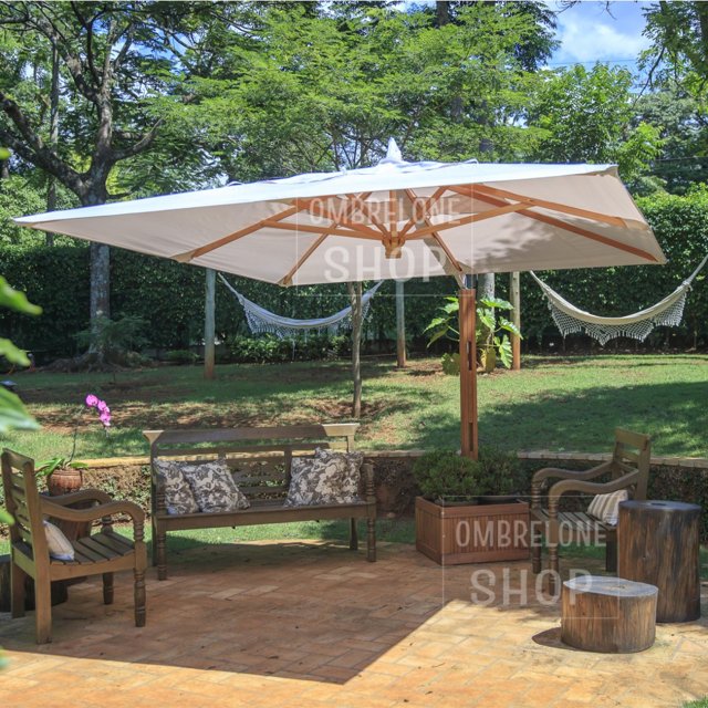 Ombrelone Lateral Premium Giratório com Floreira Quadrado