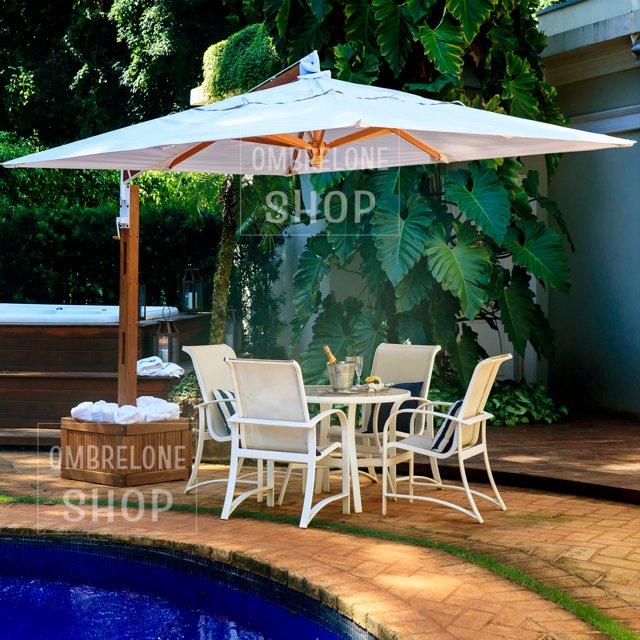 Ombrelone Lateral Premium Giratório com Floreira Quadrado