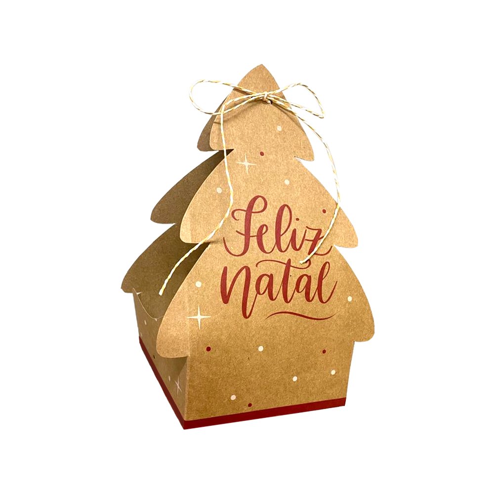 Caixa Panetone Árvore Feliz Natal 14x14x27,5cm - Cromus | Jovipel Embalagens Caixa Panetone Árvore Feliz Natal 14x14x27,5cm - Cromus | Jovipel Embalagens