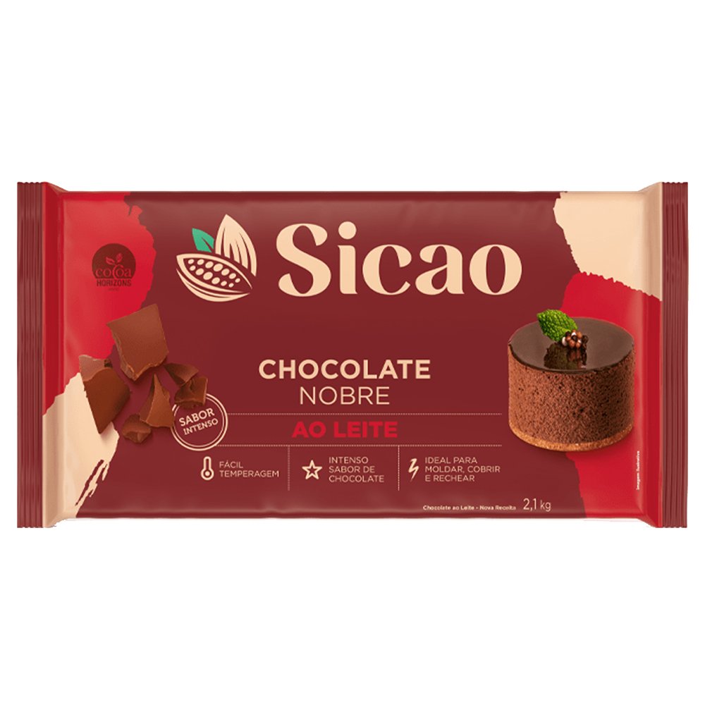 Chocolate Sicao Nobre ao Leite Barra 2,1kg - Barry Callebaut | Jovipel