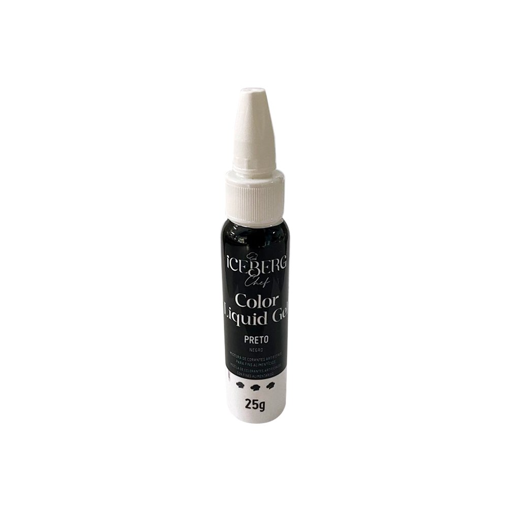 Corante Liquid Gel Preto 25g - Iceberg | Jovipel