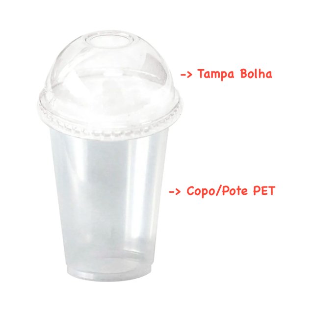 Potes De Papel Bio Açaí Sorvete 360ml C/ Tampa 100 Unidades