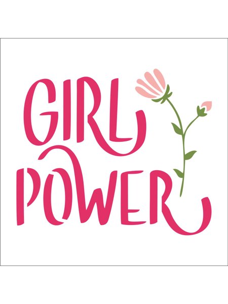 Stencil 14x14 ST5611 GIRL POWER | Benditas Criações