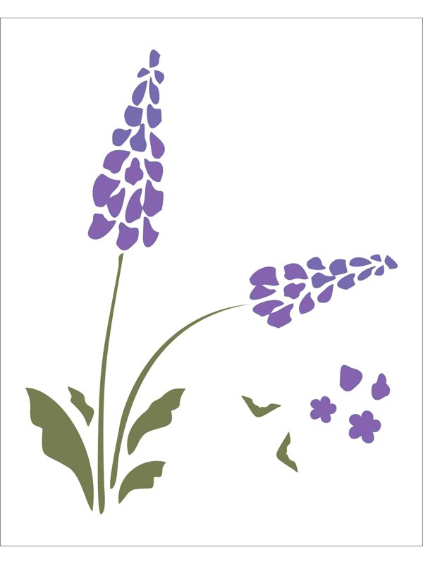 Stencil 20x25 ST9032 FLOR LAVANDA | Benditas Criações