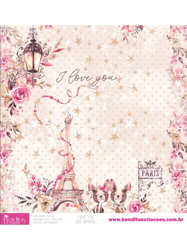 Card 15x15 Bp4005 I Love You Benditas Criacoes Card 15x15 Bp4005 I Love You Benditas Criacoes