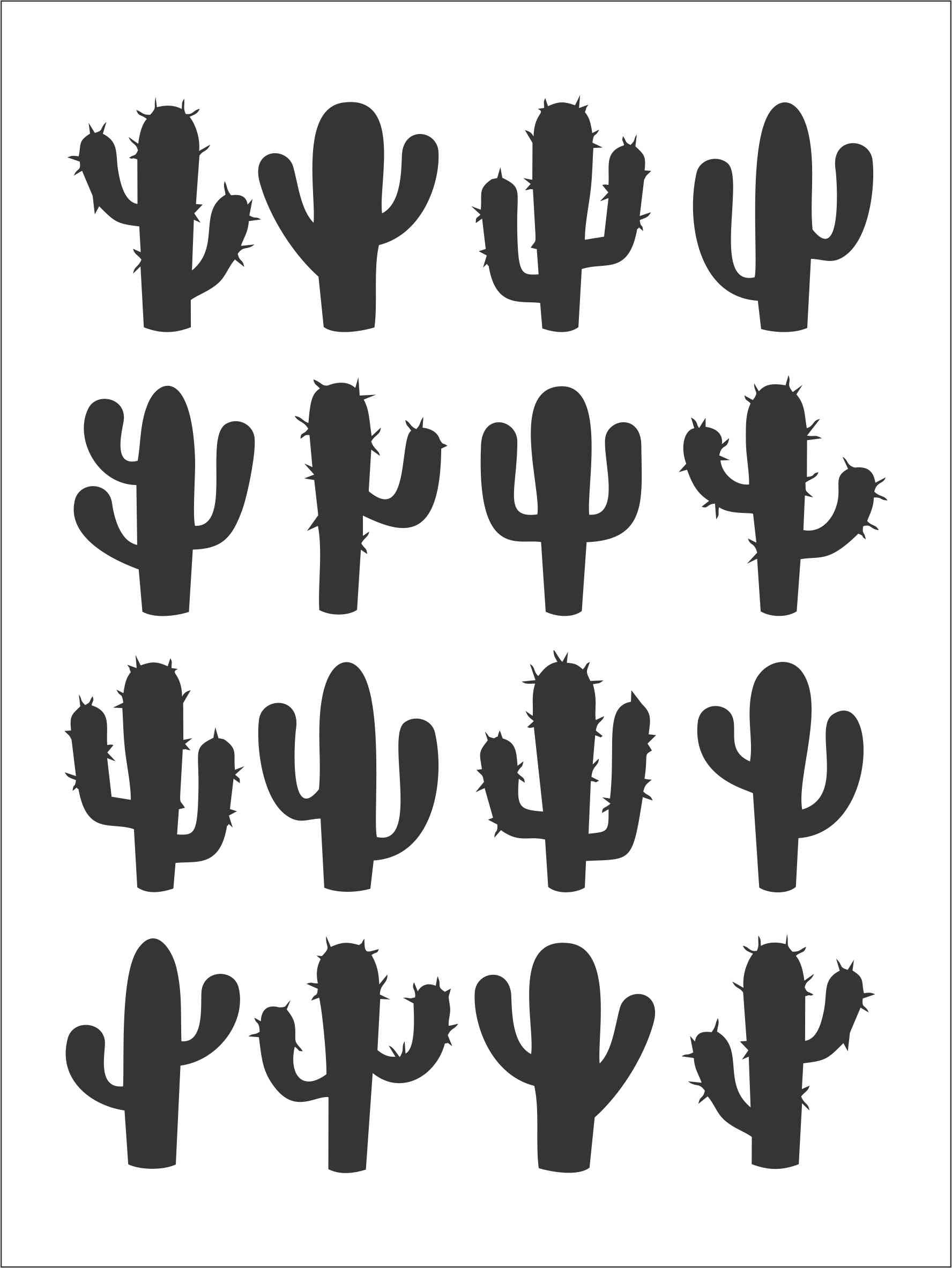 Stencil 15x20 ST8572 ESTAMPARIA CACTOS | Benditas Criações