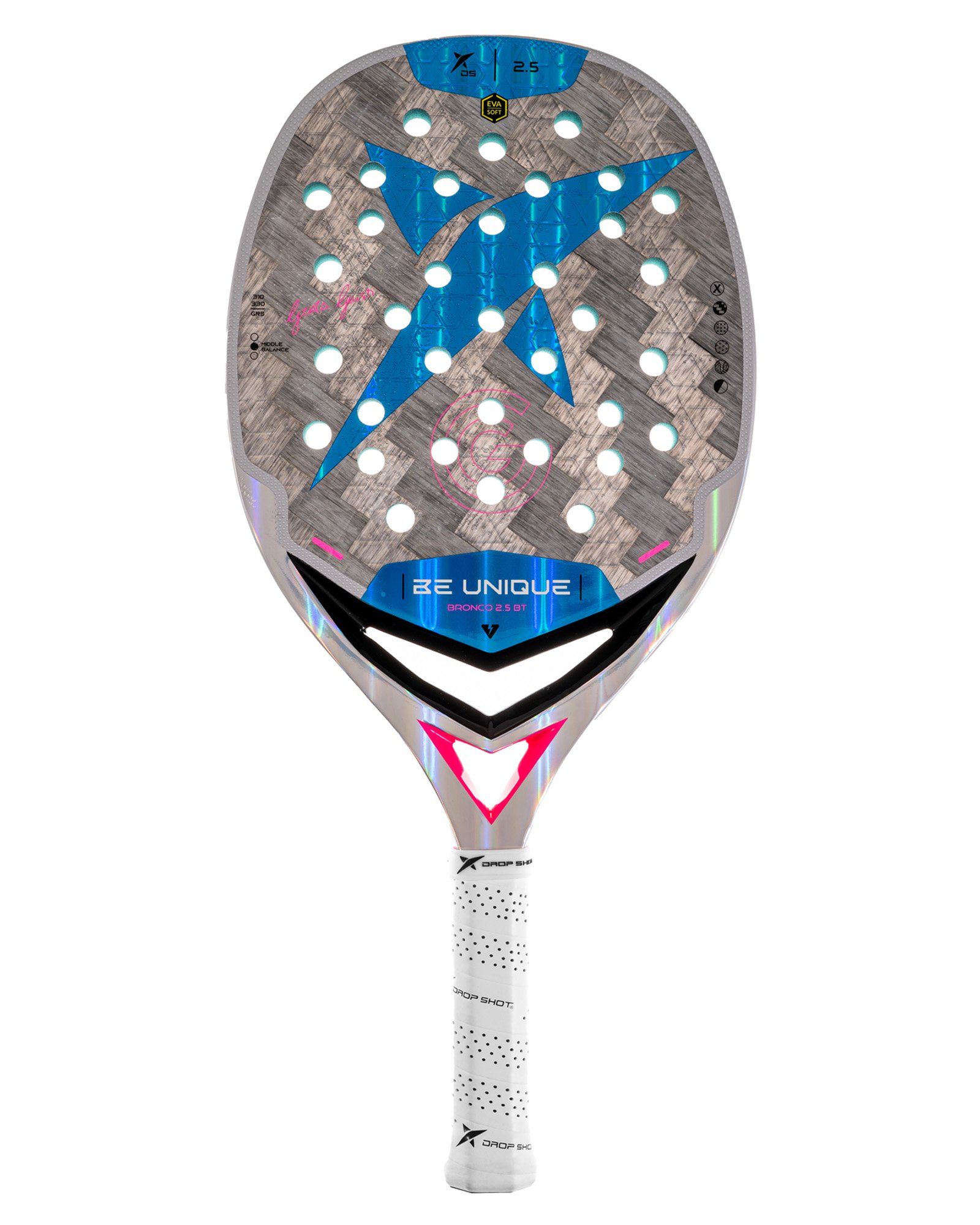 Drop Shot Bronco Beach Tennis Schläger – Für Fortgeschrittene & Profis, Ovales Design