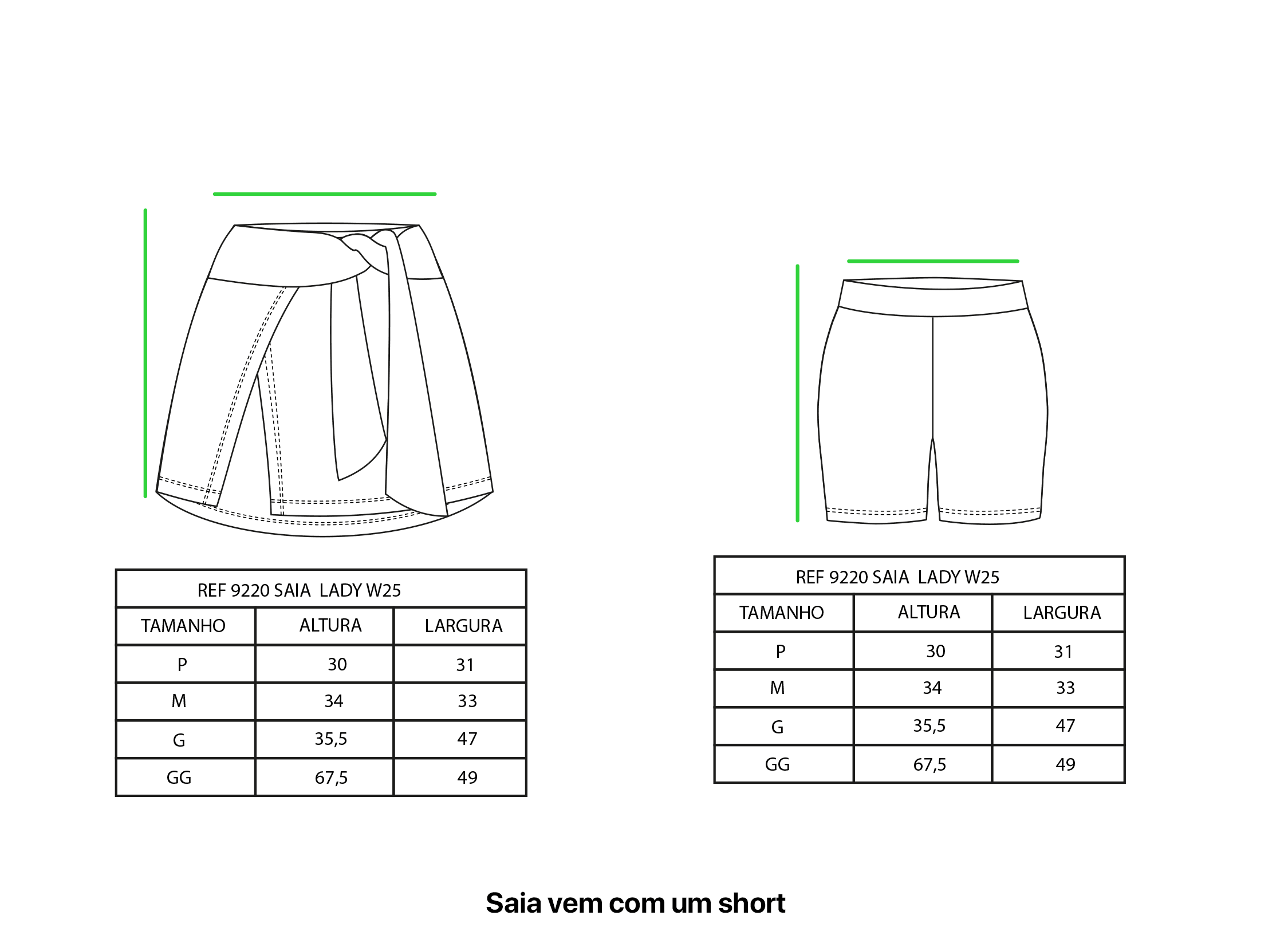 Short + saia DROP SHOT Lady W25 | DROP SHOT Brasil