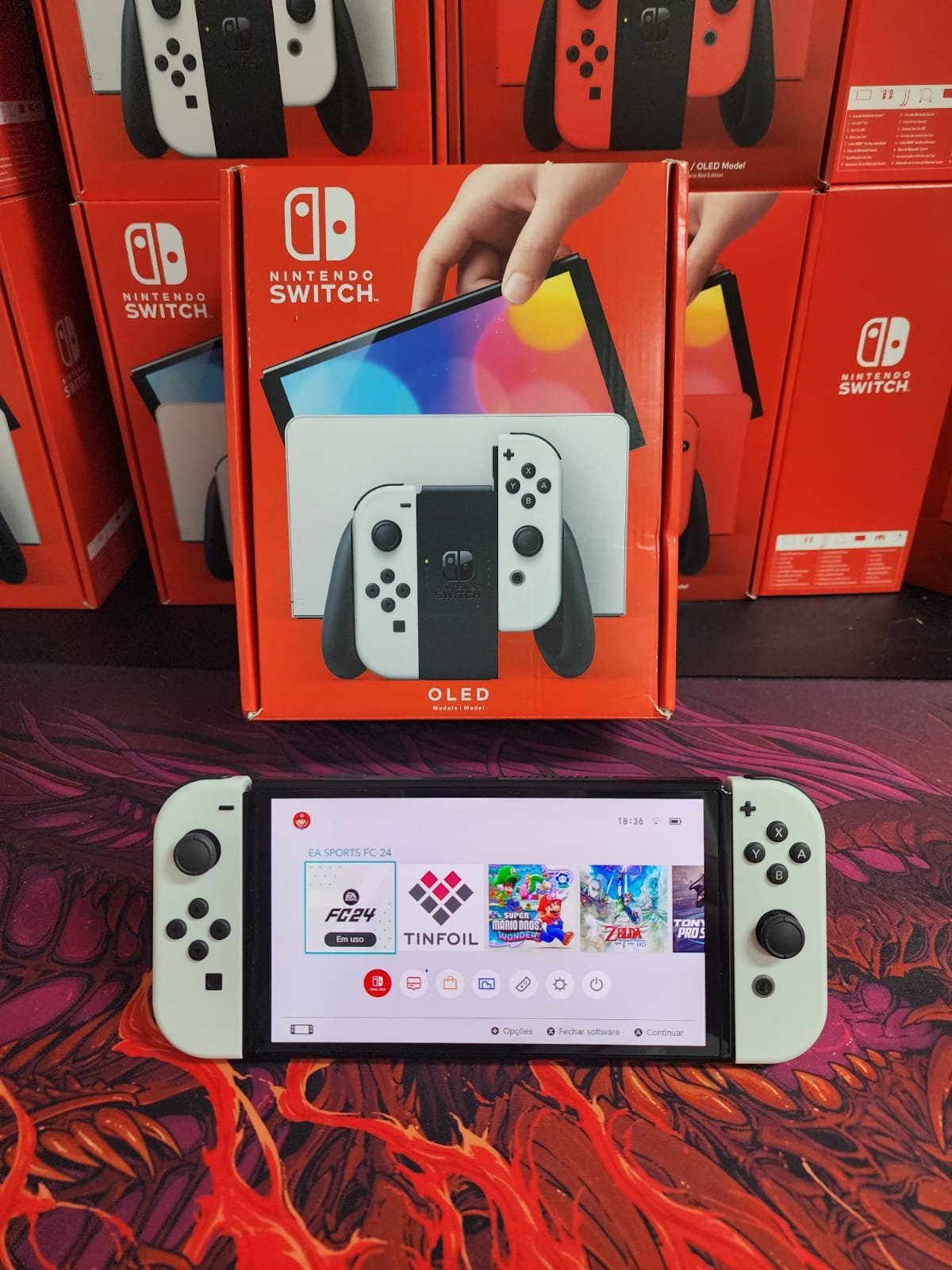 Nintendo Switch OLED Desbloqueado 256GB - Branco Desbloqueado