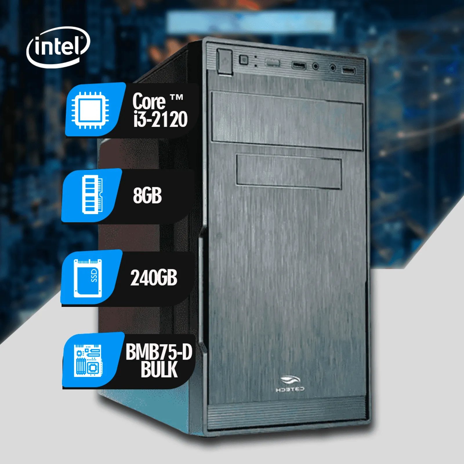 CPU - INTEL CORE i3 3.3GHZ /MEMÓRIA 8GB/DDR3 /SSD 480GB /FONTE