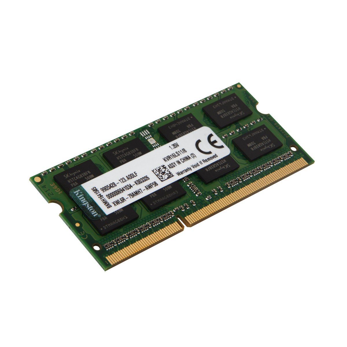 Kingston 8GB 1Rx16 PC4-3200AA メモリ2枚16ＧＢ Memória Kingston 8GB, 1600MHz, DDR3,L Notebook, CL11 - KVR16LS11/8